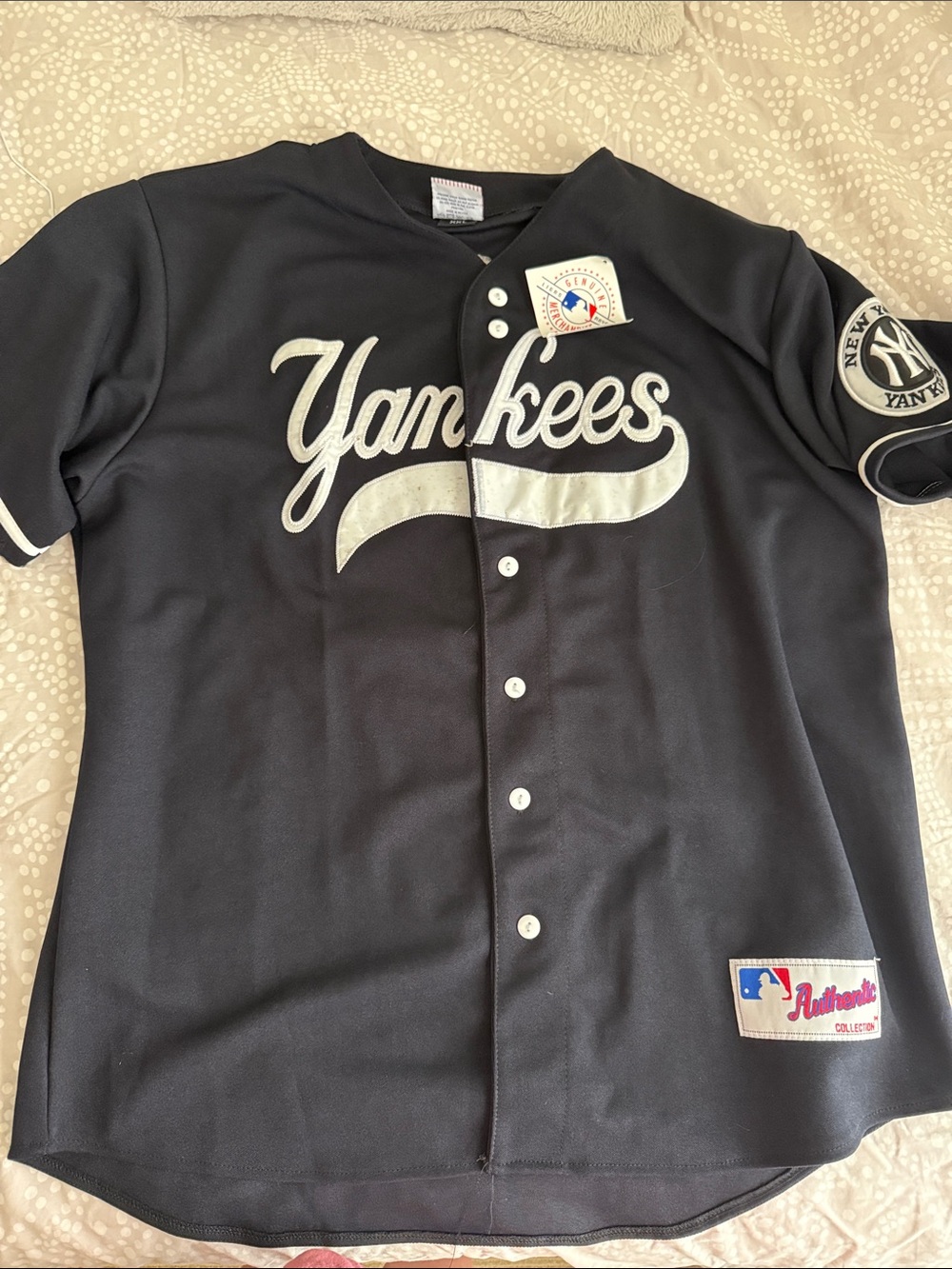 New York Yankees Black Button-Up Jersey
